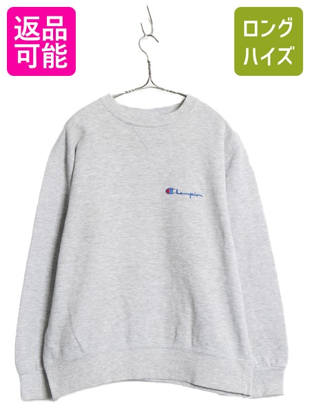 【4/18 ご愛顧感謝デーポイントUP!】 80s USA製 チャンピオン ワンポイント スウェット メンズ レディース L 小さめ 古着 ヴィンテージ 裏起毛 トレーナー スクリプト ロゴ 前V| 中古 80年代 ビンテージ Champion アメリカ製 スエット スウェットシャツ スウェットトレーナ