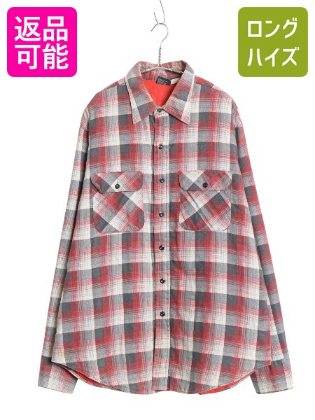 【4/12 24h限定777円OFFクーポン!】 80s JCペニー チェック 長袖 フランネル シャツ メンズ L / ヴィンテージ 中綿 キルティング ライナー付き ネルシャツ ジャケット ペニーズ| 中古 80’s 80年代 ビンテージ JCPENNEY フランネルシャツ チェックシャツ 長袖シャツ シャツ