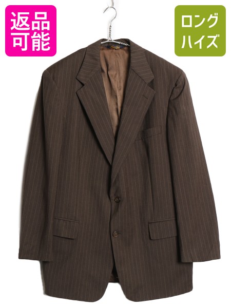【7/24 400円OFFクーポン&times;ポイント5倍】 90's USA製 ブルックスブラザーズ テーラード ジャケット メンズ L 程 古着 ブレザー ウール ストライプ シンプル カジュアル ビジネス 茶| 中古 90s 90年代 Brooks Brothers アメリカ製 ユニオンメイド テーラードジャケット ウー｜古着ヴィンテージショップLong his