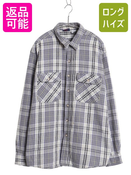 90s DAKOTA チェック 長袖 ヘビー フランネル シャツ メンズ XL 古着 オールド ファイブブラザー ネルシャツ ヘビーウェイト 大きいサイズ| 中古 90's 90年代 FIVE BROTHER 長袖シャツ ネル フランネルシャツ ヘビーフランネル コットン カジュアル ゆったり マルチカラー｜古着ヴィンテージショップLong his 8,360円