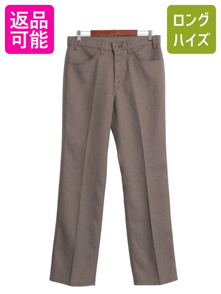 【7/24 400円OFFクーポン&times;ポイント5倍】 90s USA製 リーバイス ポリ フレア パンツ メンズ 34 34 オールド スタプレ スラックス 517 SCOVILL ノータック ブーツカット モカブラウン| 古着 中古 90年代 Levis STA-PREST アメリカ製 タックなし ボトムス センタープレス シワ｜古着ヴィンテージショップLong his