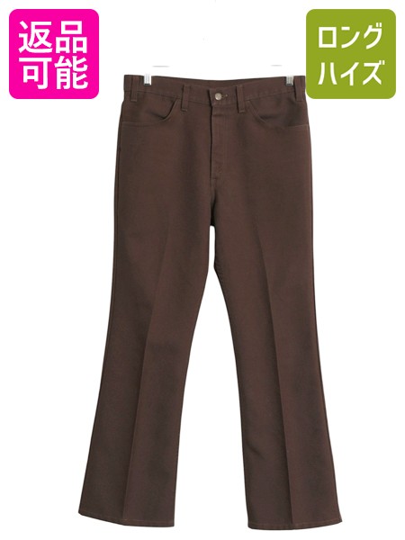 80s USA製 リーバイス ポリ フレア パンツ メンズ 34 30 古着 ヴィンテージ スタプレ スラックス 517 ブーツカット ノータック 42 TALON 茶| 中古 80年代 Levis STA-PREST アメリカ製 ビンテージ タックなし ボトムス センタープレス シワになりにくい きれいめ ブラウン