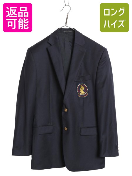 【4/12 24h限定777円OFFクーポン!】 デッドストック ローレン ラルフローレン テーラード ジャケット メンズ M 程 ポロ ブレザー ウール 紺ブレ 金ボタン きれいめ シンプル 紺| 新品 新古品 POLO RALPH LAUREN テーラードジャケット カジュアル フォーマル ライナー付き 2