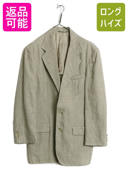 【7/22 400円OFFクーポン×ポイント5倍】 デッドストック 90s USA製 バナナリパブリック ギンガム チェック テーラード ジャケット メンズ M 程/ 高級 100% リネン サマー ブレザー | 新品 新古品 90年代 Banana Republic アメリカ製 オールド テーラードジャケット サマー|古着ヴィンテージショップLong his