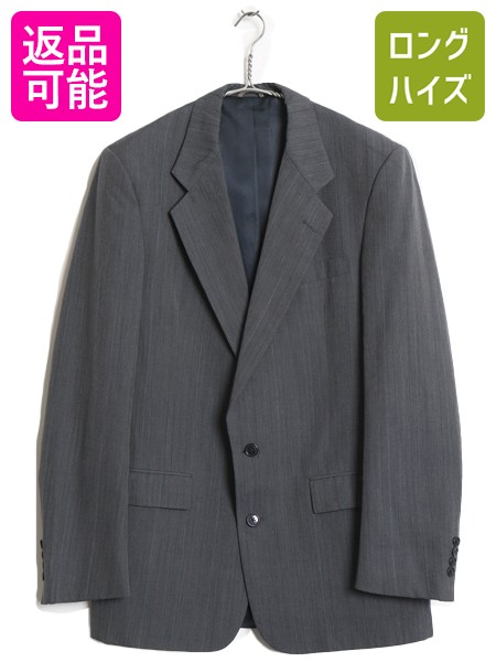 【4/12 24h限定777円OFFクーポン!】 80s 90s USA製 クリスチャン ディオール テーラード ジャケット メンズ L 程/ ヴィンテージ オールド スーツ ブレザー ウール ストライプ| 古着 中古 80年代 90年代 ビンテージ Christian Dior アメリカ製 ユニオンメイド テーラードジャ