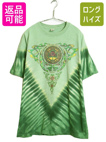 00s グレイトフルデッド グラフィック イラスト プリント タイダイ Tシャツ メンズ L 古着 当時物 オールド バンド ロック ローズ アート| 中古 00’s 00年代 GRATEFUL DEAD オフィシャル サイケ 半袖Tシャツ プリントTシャツ ロックTシャツ バンドTシャツ マルチカラー