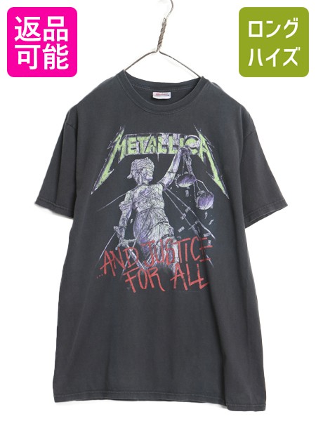【4/18 ご愛顧感謝デーポイントUP!】 メタリカ イラスト プリント Tシャツ メンズ M 古着 オフィシャル バンド ロック メタル グラフィック アート ヘビーウェイト 黒 ヘインズ| 中古 ブラック METALLICA 半袖Tシャツ プリントTシャツ バンドTシャツ ロックTシャツ バンドT