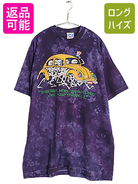 【4/12 24h限定777円OFFクーポン!】 90s USA製 グレイトフルデッド スカル ベア イラスト プリント タイダイ Tシャツ メンズ XL / オールド バンド ロック アート LIQUID BLUE| 古着 中古 90年代 GRATEFUL DEAD 当時物 アメリカ製 オフィシャル 大きいサイズ グラフィック
