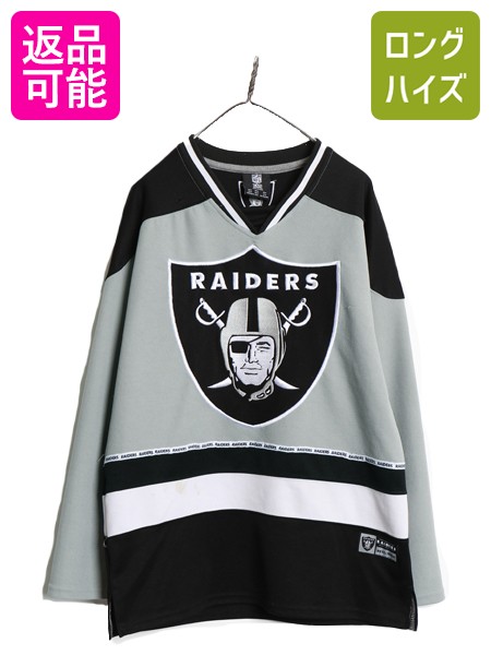 【4/12 24h限定777円OFFクーポン!】 レイダース 長袖 ホッケー ジャージ メンズ M NFL オフィシャル ゲームシャツ アイスホッケー アメフト ユニフォーム 重ね着 プルオーバー| 古着 中古 ユニホーム 長袖シャツ ストレッチ ホッケージャージ ホッケーシャツ Vネック スポー