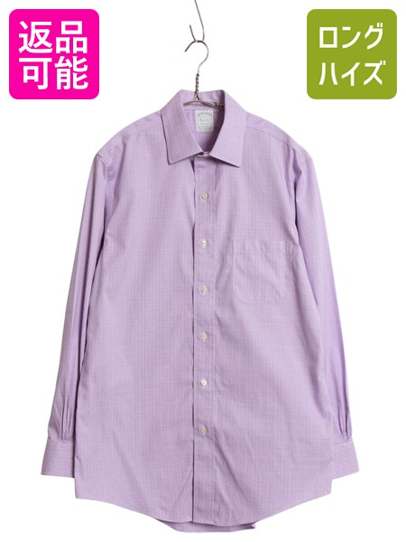 【7/22 400円OFFクーポン&times;ポイント5倍】 ブルックスブラザーズ チェック長袖 シャツ メンズ M / 高級 スーピマ コットン ストレッチ ワイシャツ ノーアイロン ビジネス カジュアル| 古着 中古 Brooks Brothers MILANO 長袖シャツ チェックシャツ Yシャツ コットンシャツ ド｜古着ヴィンテージショップLong his