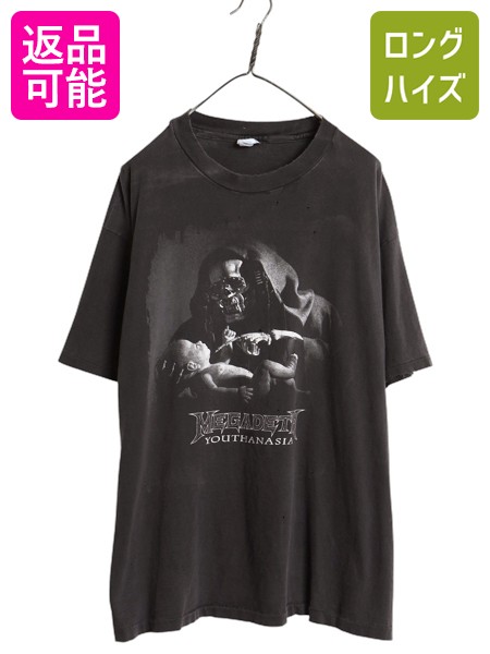 【4/15 25名様限定1000円OFFクーポン】 90s USA製 ★ メガデス スカル イラスト プリント Tシャツ メンズ XL / オールド オフィシャル 雰囲気系 当時物 バンド ロック メタル 黒| 古着 中古 ブラック 90年代 90's アメリカ製 MEGADEATH グラフィック ヘビーメタル 半袖Tシャ 12,950円