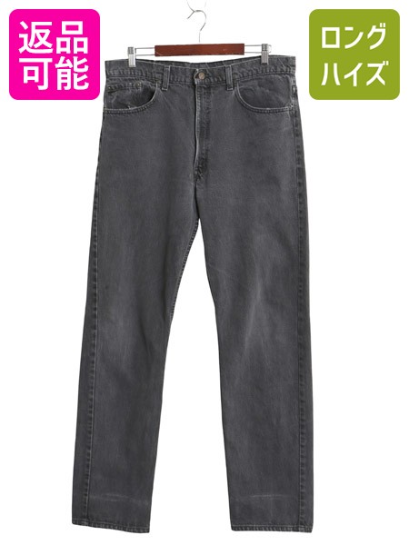 【7/24 400円OFFクーポン×ポイント5倍】 80s USA製 リーバイス 505 ブラック デニム パンツ メンズ 38 34 / ヴィンテージ ジーンズ ジーパン スリム ストレート ボトムス 黒 赤タブ| 古着 中古 80's 80年代 Levi's Levis アメリカ製 USA ビンテージ テーパード デニムパン|古着ヴィンテージショップLong his