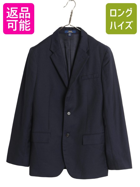 【7/24 400円OFFクーポン&times;ポイント5倍】 デッドストック イタリア製 ポロ ラルフローレン テーラード ジャケット キッズ L メンズ XS 程 新品 ウール ブレザー スーツ トラッド 紺 | 新品 新古品 未使用 POLO RALPH LAUREN テーラードジャケット ウールジャケット オールシ｜古着ヴィンテージショップLong his 16,280円
