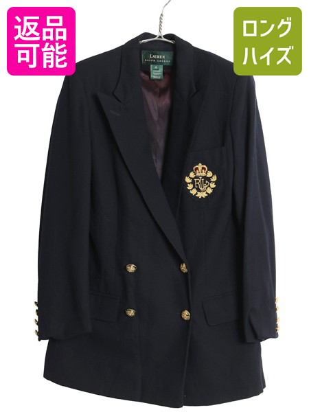 【7/22 400円OFFクーポン&times;ポイント5倍】 90s USA製 ローレン ラルフローレン ダブルブレスト テーラード ジャケット レディース M オールド ポロ ブレザー 金ボタン 紺ブレ ウール| 古着 中古 90年代 90's アメリカ製 POLO RALPH LAUREN テーラードジャケット ウールジャケ｜古着ヴィンテージショップLong his