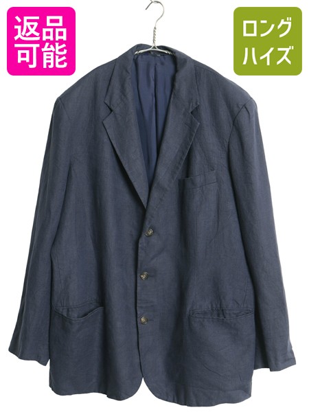 【7/22 400円OFFクーポン&times;ポイント5倍】 90s オールド ギャップ テーラード ジャケット メンズ XL / 高級 100% リネン ブレザー サマー トラッド きれいめ 大きいサイズ ネイビー| 古着 中古 90's 90年代 旧タグ OLD GAP テーラードジャケット サマージャケット ライナー付｜古着ヴィンテージショップLong his