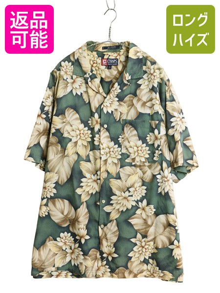 【7/22 400円OFFクーポン&times;ポイント5倍】 90s チャップス ラルフローレン オープンカラー 半袖 アロハシャツ メンズ XL オールド ループ留め 開襟 ハワイアン ボックス 大きいサイズ| 古着 中古 90's 90年代 CHAPS POLO RALPH LAUREN コットン 花柄 総柄 半袖シャツ アロハ｜古着ヴィンテージショップLong his