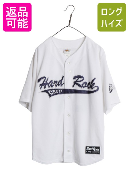 【7/25 48h限定10%OFFクーポン!】 00s ハードロックカフェ ベースボール シャツ メンズ M / オールド ユニフォーム ゲームシャツ 半袖シャツ ジャージ 重ね着 前開き 企業物| 古着 中古 00's 00年代 企業 Hard Rock CAFE ハードロック ユニホーム ゲームジャージ ベースボー｜古着ヴィンテージショップLong his