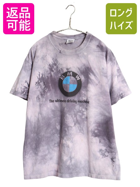 【7/30 24h限定777円OFFクーポン!】 90s USA製 BMW プリント タイダイ Tシャツ メンズ L / オールド 企業 イラスト グラフィック ヘビーウェイト オフィシャル 自動車 当時物| 古着 中古 90年代 アメリカ製 企業物 半袖Tシャツ プリントTシャツ プリントT ロゴTシャツ クル｜古着ヴィンテージショップLong his