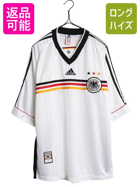 【7/23 400円OFFクーポン&times;ポイント5倍】 90s ☆ アディダス ドイツ 代表 サッカー ユニフォーム メンズ XL / 98 99 当時物 ナショナル オフィシャル フットボール シャツ ホーム 白| 古着 中古 90年代 90\'s adidas イングランド製 イギリス製 シャツ ゲームシャツ ユニホー｜古着ヴィンテージショップLong his