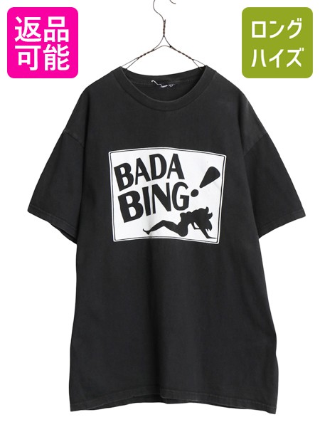 00s ★ ソプラノズ ドラマ プリント Tシャツ メンズ L 程 / 古着 オールド ロゴ グラフィック アート ヘビーウェイト モノトーン ブラック| 中古 00年代 00's 黒 BADA BING 半袖Tシャツ プリントTシャツ プリントT クルーネック カットソー カジュアル USED アメカジ|古着ヴィンテージショップLong his