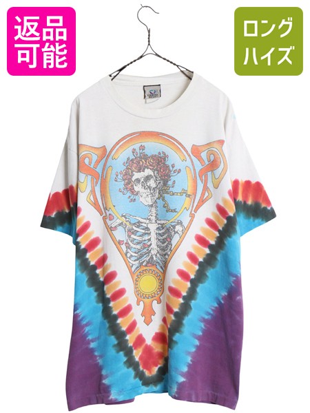 00s USA製 ★ グレイトフルデッド イラスト オールオーバー プリント Tシャツ メンズ L 当時物 バンド ロック キャラクター スカル ローズ| 古着 中古 00年代 00's アメリカ製 GRATEFUL DEAD LIQUID BLUE シングルステッチ サイケ 大判 半袖Tシャツ プリントT バンドT USED｜古着ヴィンテージショップLong his 9,317円