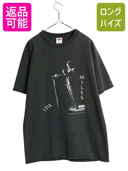 00s ★ マイルス デイビス フォト イラスト プリント Tシャツ メンズ L 古着 オールド GEAR INC オフィシャル ジャズ バンド 音楽 ブラック| 古着 中古 00年代 00's JAZZ MILES DAVIS 音楽 黒 モノトーン 半袖Tシャツ プリントTシャツ クルーネック カットソー シンプル USED｜古着ヴィンテージショップLong his