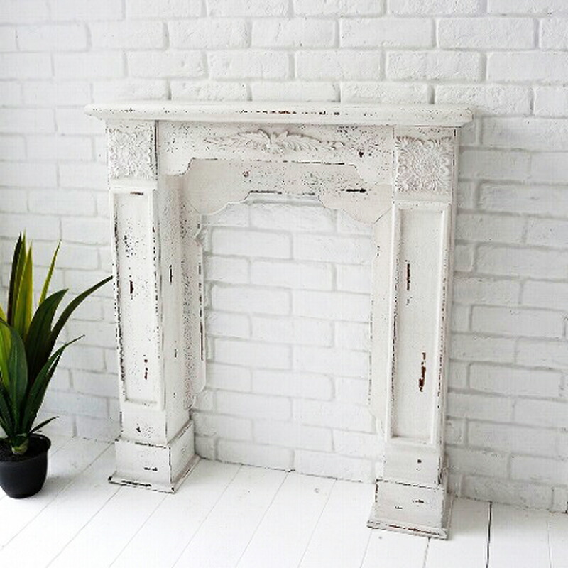 楽天市場】壁掛け暖炉棚 マントルピース ホワイト パーチメント 暖炉