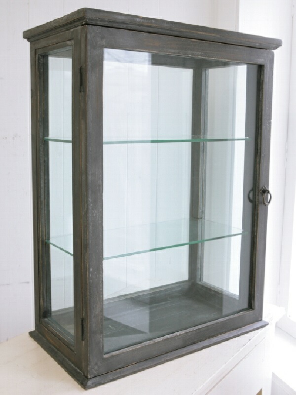 楽天市場】ガラスケース ショーケース アンティーク シャビー 北欧