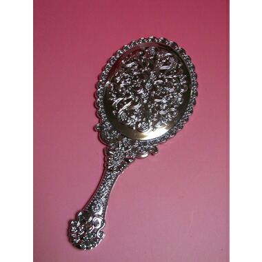 手鏡 ハンドミラー コンパクトミラー 姫系 鏡 手持ち シルバー 銀 ラインストーン 可愛い ロマンチッククラシックハンドミラー 大人 カワイイ ラグジュアリー T ポイント5倍