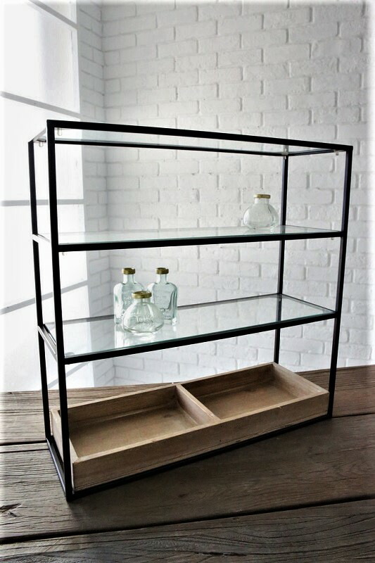 楽天市場】シェルフ シェルフ ガラスシェルフ ディスプレイシェルフ