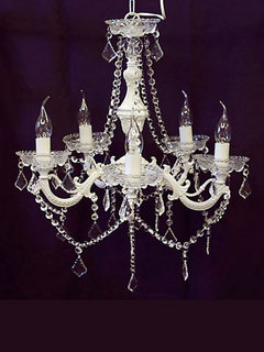 【 お買い物マラソン 500円クーポン】 シャンデリア ロマンチック 姫 アンティーク リビング ダイニング ランプ 照明 ペンダントライト ロマンチック 姫系 クラシックホワイトシャンデリア5灯 大人 カワイイ メーカー直送 lp801|天使&バラ雑貨 グレースノート