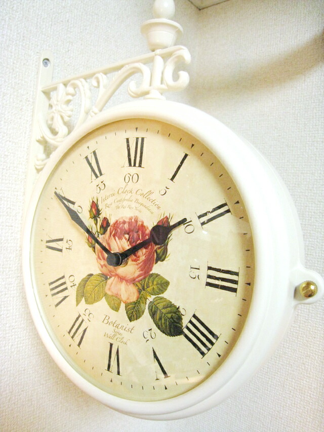 楽天市場】送料無料 両面時計 アンティーク 回転 アイアン