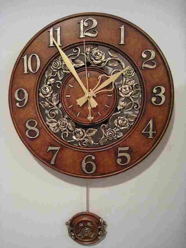 ヴィクトリアンローズ振り子時計wa183【アンティーク風】【クラシカル雑貨】【壁掛け時計】【ウォールクロック】