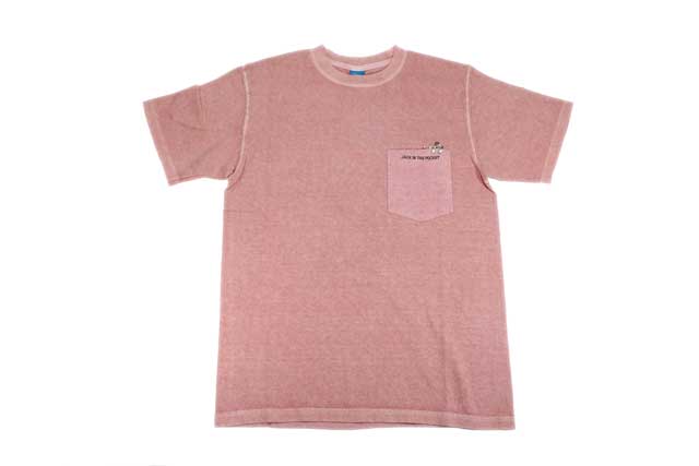 goodon グッドオン 半袖 ショートスリーブ ジャックインザポケット 刺繍Tシャツ ドッグ ピグメントコーラル USAコットン 日本製 ブランド ユニセックス 送料無料
