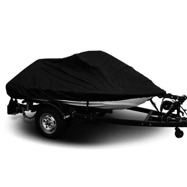 【送料無料】 厚手◎ ジェット スキー カバー Lサイズ 250～370cm 2～3人乗り向け 収納ポーチ付き 水上 バイク オートバイ ボート マリン ブラック 黒