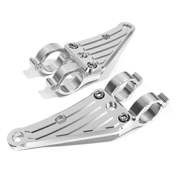 【【送料無料】 アルミ ヘッドライト ステーシルバー 41mm 41φ 41パイ バルカン400 アルミビレット ヘッドランプ マウント  ブラケット 固定 金具 移設 カスタム GREEN_Shop
