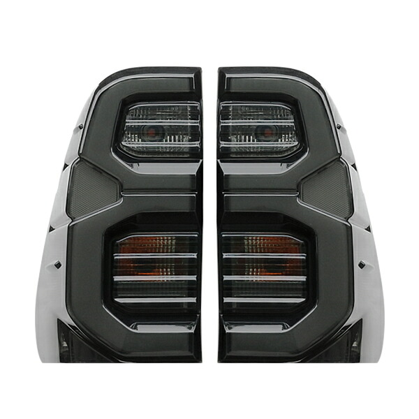 【送料無料】 LEDテールランプ 純正風 トヨタハイラックス GUN125 HILUX REVO H29/9～ 黒 ブラック LEDファイバー 左右セット リアフォグ無し 純正交換タイプ