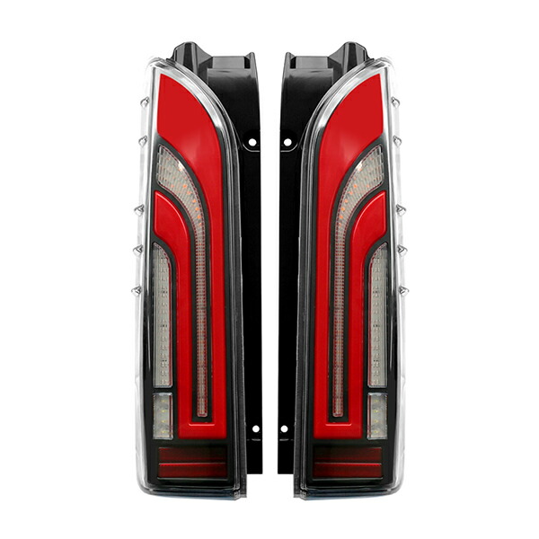 【送料無料】 200系 ハイエース 1型 2型 3型 4型 5型 6型 標準車 ワイド車 フルLED テールランプ レッド 流れるウィンカー シーケンシャル