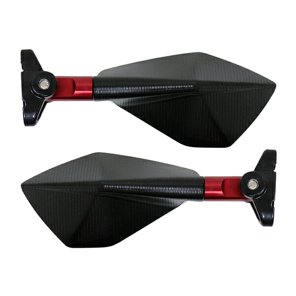 楽天市場】CNC カウルミラー バックミラー ブルー スクエア 左右