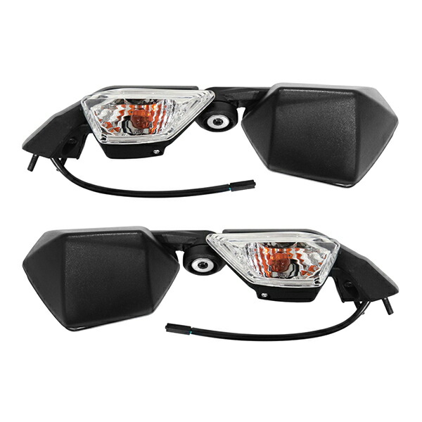 楽天市場】LED ウインカー付き バックミラー カーボン調 スクエア 左右