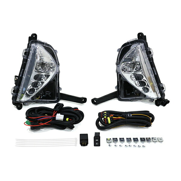 【送料無料】 LED フォグランプキット ZVW50 ZVW51 ZVW55 50系 プリウス 前期 H27/12～H30/11 純正交換 フォグライト スイッチ リレーハーネス