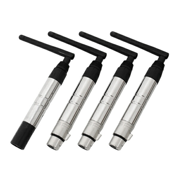 DMX512 ワイヤレス 送受信機 4個セット 2.4GHz 音楽 装置 舞台照明 機器 DMX接続 送信機 受信機 DMX 業務用