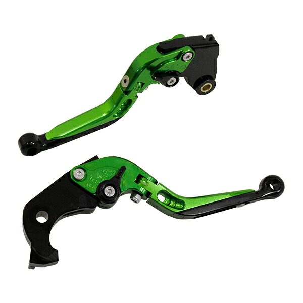 バイク CNC アルミ 可倒式 ブレーキ クラッチ レバー カワサキ NINJA1000 Z1000 07～15 ZX 10R 6R 07～15 グリーン 緑