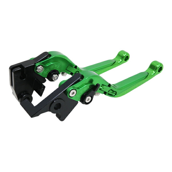 【送料無料】 Ninja250 EX250K DトラッカーX Dトラッカー125 グリーン 緑 可倒式 ビレット レバー ブレーキレバー クラッチレバー アルミ削り出し 2個