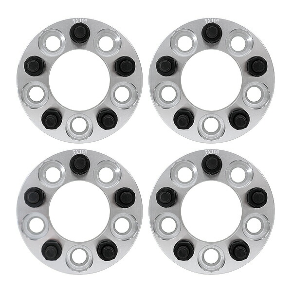 ワイドトレッド スペーサー 5穴 PCD100 M12 P1.25 20mm 4枚 20mm ナット付属 ワイトレ ツライチ ホイール スバル ピッチ
