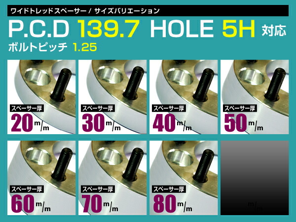 鍛造 ワイドトレッドスペーサー 5H PCD139.7 P1.25 70mm 2枚組 スペーサー