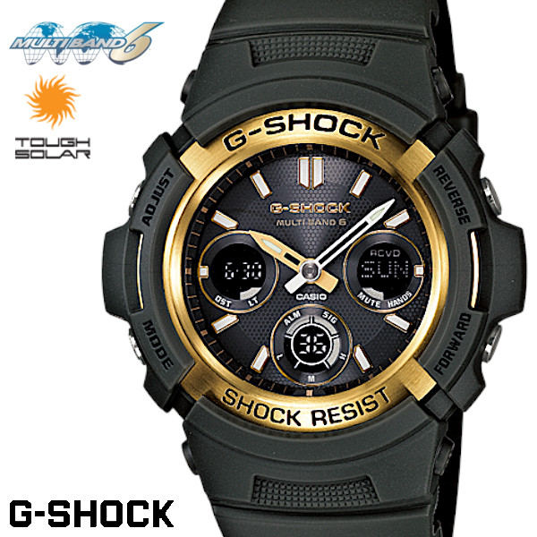 楽天市場CASIO G SHOCK ジーショック 電波ソーラー グリーン ゴールド デジタル アナログ メンズ 腕時計 AWG M100A 3AGROSS