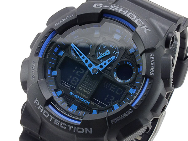 【楽天市場】G-SHOCK カシオ Gショック GA-100-1A2 ブラック ブルー CASIO G−SHOCK ジーショック 腕時計