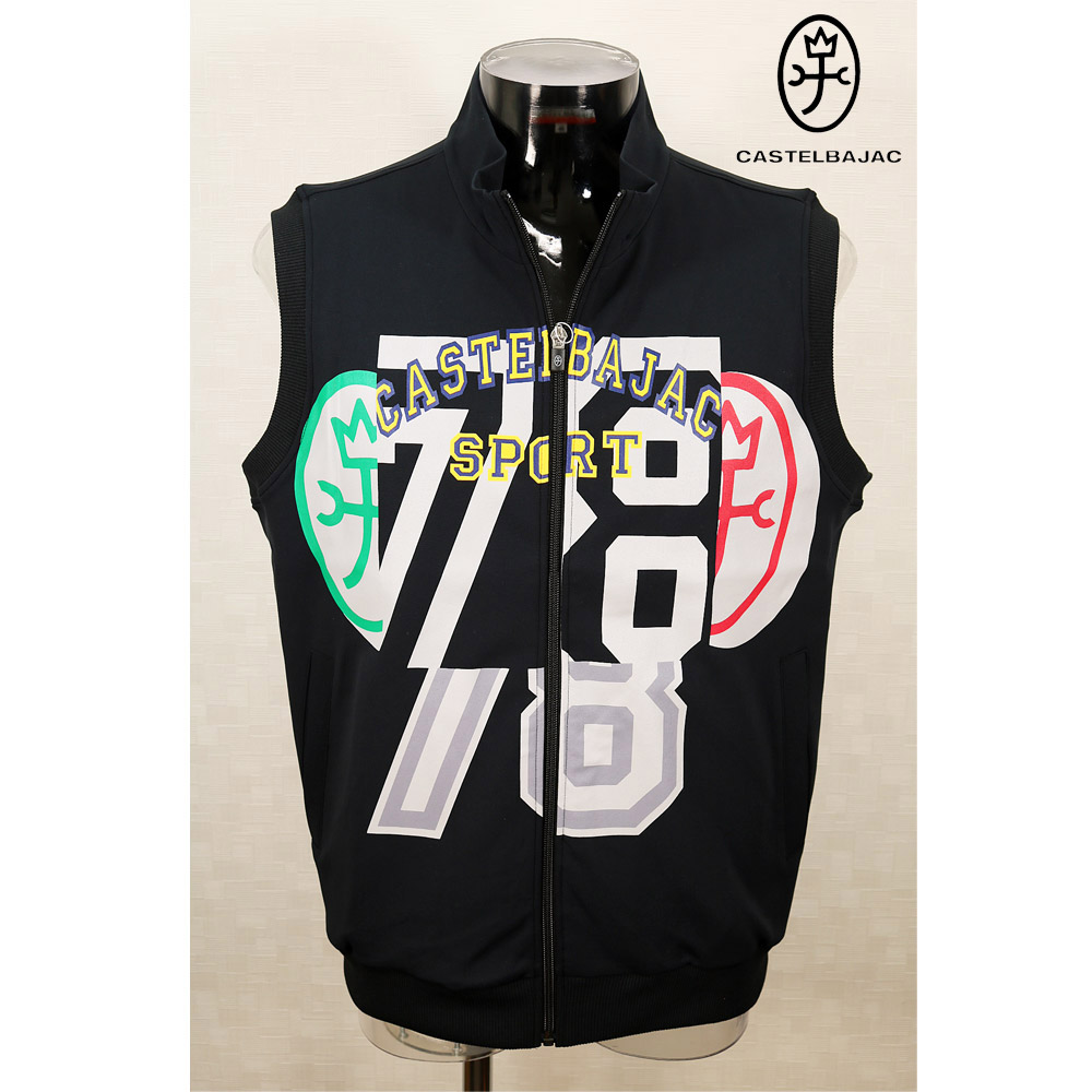 ★２０２４ 春夏 【25周年*002*】５０％OFF・カステルバジャック【*002*】フルジップベスト＜Lサイズ・LLサイズ＞ブラック-ba1・ba2