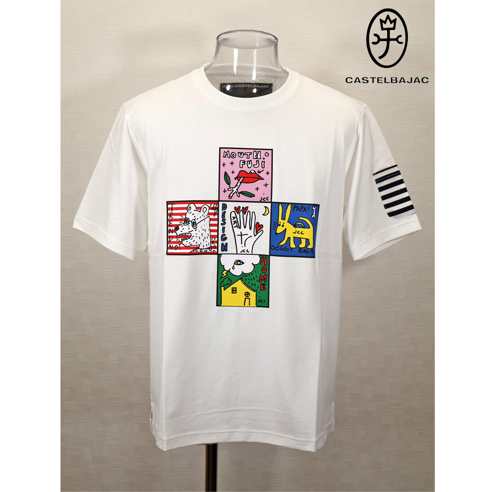 ★２０２５ 春夏【25周年*002*】40%OFF・カステルバジャック【*002*】50/2天竺毛の荒物柄・半袖プルオーバー＜M・L・LL＞-bc070・bc71・bc72